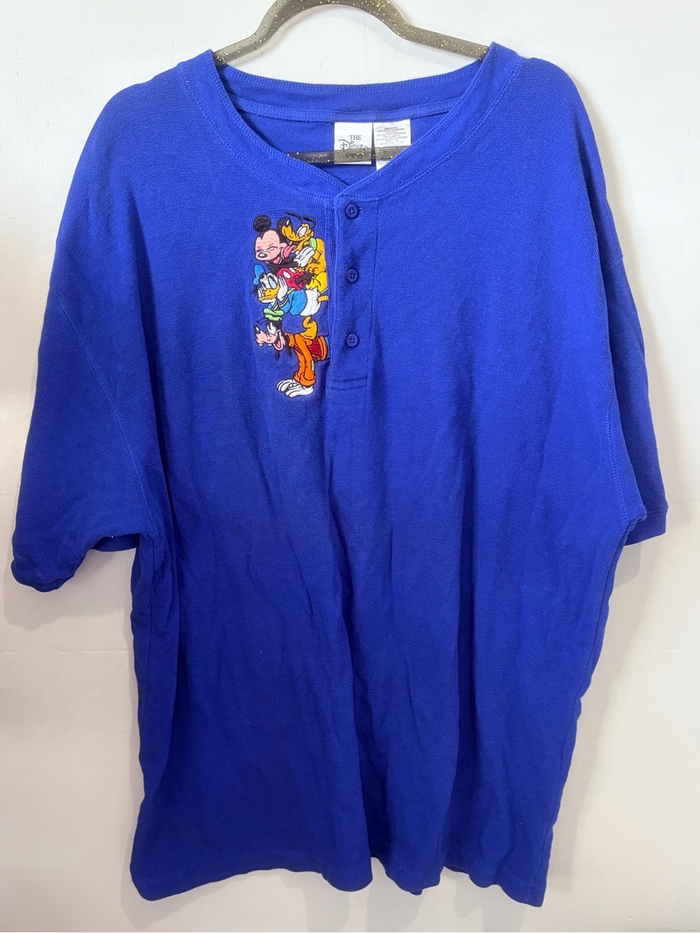 Vintage 90s The Disney Store Embroidered Character Stack Henley - Size XXL